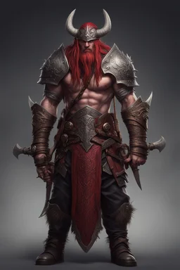 Illustration of a world of Warcraft Viking character with swords, in the style of dark bronze and red, eerily realistic, gothcore, Dark Fantasy by Antonio J. Manzanedo, full-length body shot, finely detailed armor, weapon, intricate design and details, hyper-detailed, hyper-realistic --ar 1:2 --stylize 750 --v 6