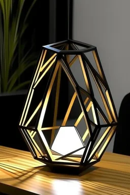 gaming table lamp inspired by buliding architecture modern stlye. geometric form