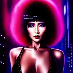 Ultra detailed fullbody Portrait in oil on canvas of Blade Runner punk Woman,extremely detailed digital painting, extremely detailed face, crystal clear eyes, mystical colors ,perfectly centered image, perfect composition, rim light, beautiful lighting,masterpiece ,8k, stunning scene, raytracing, anatomically correct, in the style of Seung Eun Kim and Steve Jung and Simon Bisley and uncannyknack.