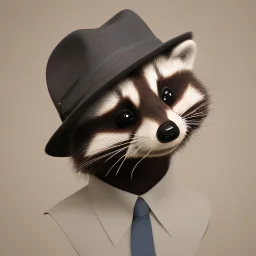 raccoon with a fedora