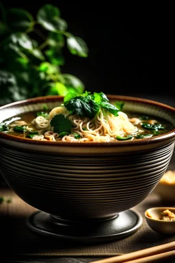 A picture of a steaming bowl of ramen with mushrooms, tofu, and bok choy.