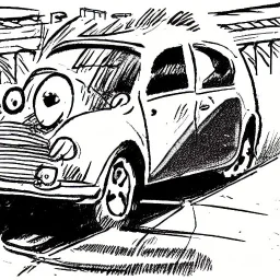 Car going up cartoon