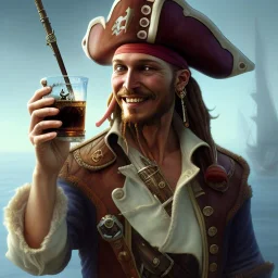 close up of an old pirate drinking rum, deep focus, d & d, fantasy, intricate, elegant, highly detailed, digital painting, artstation, concept art, matte, sharp focus, illustration, hearthstone, art by artgerm and greg rutkowski and alphonse mucha