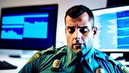 male cop dispatcher confused by evil virus in the phone