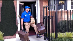 UPS Delivery man wearing crocs at the gate