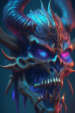 Demon Skull mask alien,FHD, detailed matte painting, deep color, fantastical, intricate detail, splash screen, complementary colors, fantasy concept art, 32k resolution trending on Artstation Unreal Engine 5
