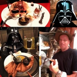 Darth vader and Indiana Jones dinner
