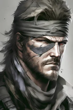Portrait of Solid Snake, from the Metal Gear saga