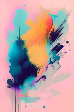 Abstract watercolour painting in the style of calderara