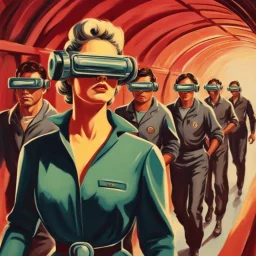 ganerate a woman in blue but more graphic for the poster