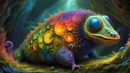 famous artwork (by julie baroh:1.4), (fractal art:1.0), fantasy style, seen here is the wondrous (amphibic:1.2) gross warplobber with its psorbified quizzleflarp and (sleek, streamlined features:1.2), it prefers to drezzle next to one of the colorful and frequently (erupting geysers:1.4) of the blampfchoddering exoplanet new grinflob, masterpiece, best quality, ultra detailed