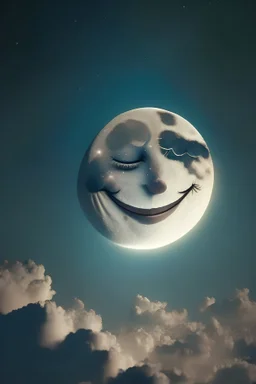 Moon smiling in the sky