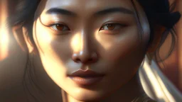 portrait of a beautyfull asiatic woman, art by kiera malone photography, concept art modern photorealistic, in the style of , Artstation, sunlight, Unreal Engine sharp fine details trending on artstation reflections 4k ultra realistic post-processing