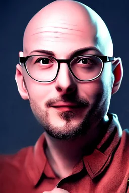 bald man with glasses