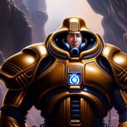 Ultra detailed fullbody Portrait in oil on canvas of Starcraft Umojan Guard unit with armor,extremely detailed digital painting, extremely detailed face, crystal clear eyes, mystical colors ,perfectly centered image, perfect composition, rim light, beautiful lighting,masterpiece ,8k, stunning scene, raytracing, anatomically correct, in the style of Steve Jung and robert e howard and Wizyakuza and Ohrai Noriyoshi and Simon Bisley and uncannyknack.