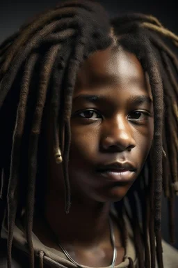 Dark skin teen with dreads