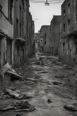 Abandoned street with zombies