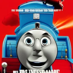 Larry David as Thomas the Tank Engine in a Saturday Night Fever dream movie poster