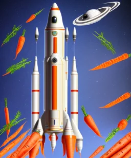 space rocket made of carrots