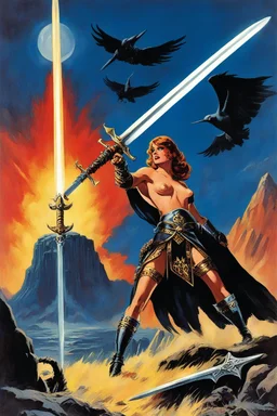(sword and sorcery) born Inside the Fate of the battle born Inside the Fate of the battle (1970s vintage pulp art, Amazing Stories, Weird Tales, 8k, high resolution, best quality)