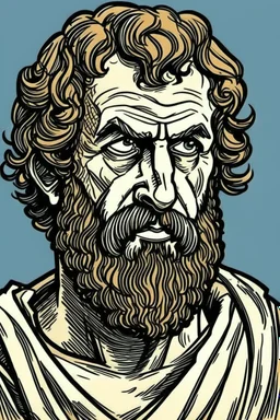 sophocles portrait in comics style