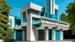 Edificio inspirado en grecia con el estilo de Le Corbusier