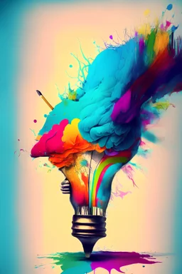 Brainstorming ideas, artistic colorful