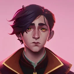 Portrait of a handsome brown haired little warlock kid by Nick Harris