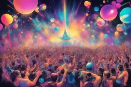 nostalgic Blast from the Past rave party cheerfull disney abstract