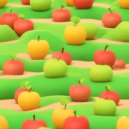 apple land. illustration 3d style. HD