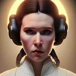 Princess leia dramatic, dramatic lighting, pixar style, volumetric lighting, hyperrealism, 8k, high quality, photorealistic, lot of details