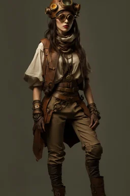 steampunk explorator woman technology