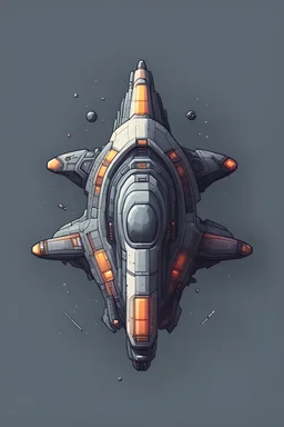 a minimalist ALIEN spaceship for a top down view, 2D, asset shooter, video game , pixel art
