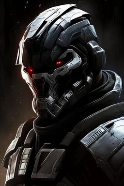 A soldier in the game Mass effect , he wears a BLACK skull helmet that covers his face, he is a rifleman, and his callsign is Titan.