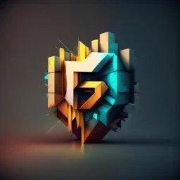 3D logo, technical analysis of trading, photorealistic, color grunge character, simple background.