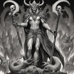 in demonology Pain and Panic serve as Hades's minions who work at the Underdrome. black and white