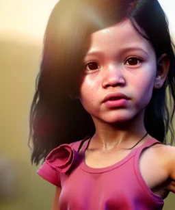 Jenna ortega toddler, full body, dramatic lighting, hyper realistic