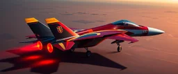 A JET FIGHTER DESIGNED BY HOTWHEELS, PRIMARY COLORS, VIVID, VRAY