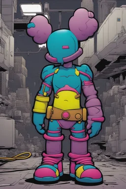 cyberpunk comic book hero chracter by kaws