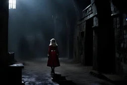 Still frame from the live-action "Hellsing" movie based on the anime of the same name. The scene is of a young Allegra escaping her uncle in the dungeon below the manor.
