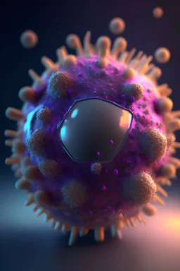 Photoreal Gorgeous VIRUS cell, octane render, 8k, high detail, smooth render, unreal engine 5, cinema 4d, HDR, dust effect, vivid colors