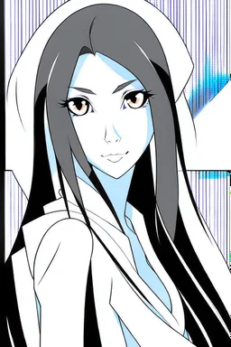 A brunette girl, in the style of Tite Kubo's Bleach