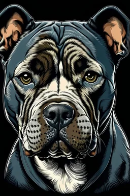 Pitbull dog ears crop illustration