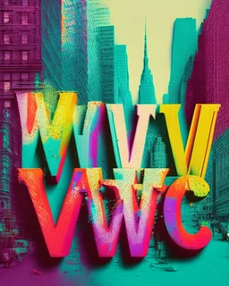 Writing New York in colour text