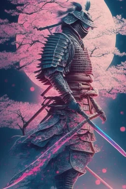 Mystical samurai emitting an aura