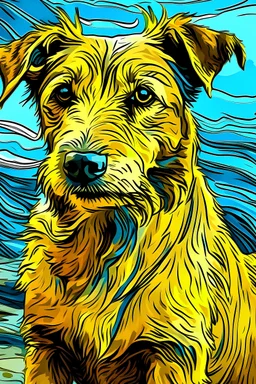 Drawing a dog in the style of Van Gogh