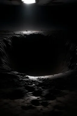 hole on the ground of a dark room