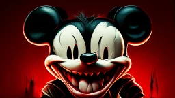 grinning evil mickey mouse