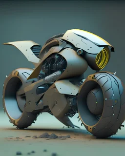 Armoured cyberpunk((ultra minimal)) (X-treme G Nintendo 64) (((ultra futuristic minimal design))) bike Designed by 8k resolution,hyper realistic, detailed render, extremely complex and advanced chassis, natural dirt and debris detail, scuffs