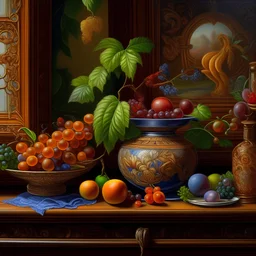 still life, style by Catherine Abel, by Stephen Gibb, by Earnst Haeckel, Timchenko Marfa Ksenofontovna. Josephine Wall. Paisley Brown. smooth, elegant fantasy, fantastic view, ultra detailed, Artgerm, Alphonse Mucha. highly detailed, sharp focus, elegant, dof, intricate, 8k, oil on canvas, beautiful, high detail, crisp quality, colourful, very cute, Michelangelo
